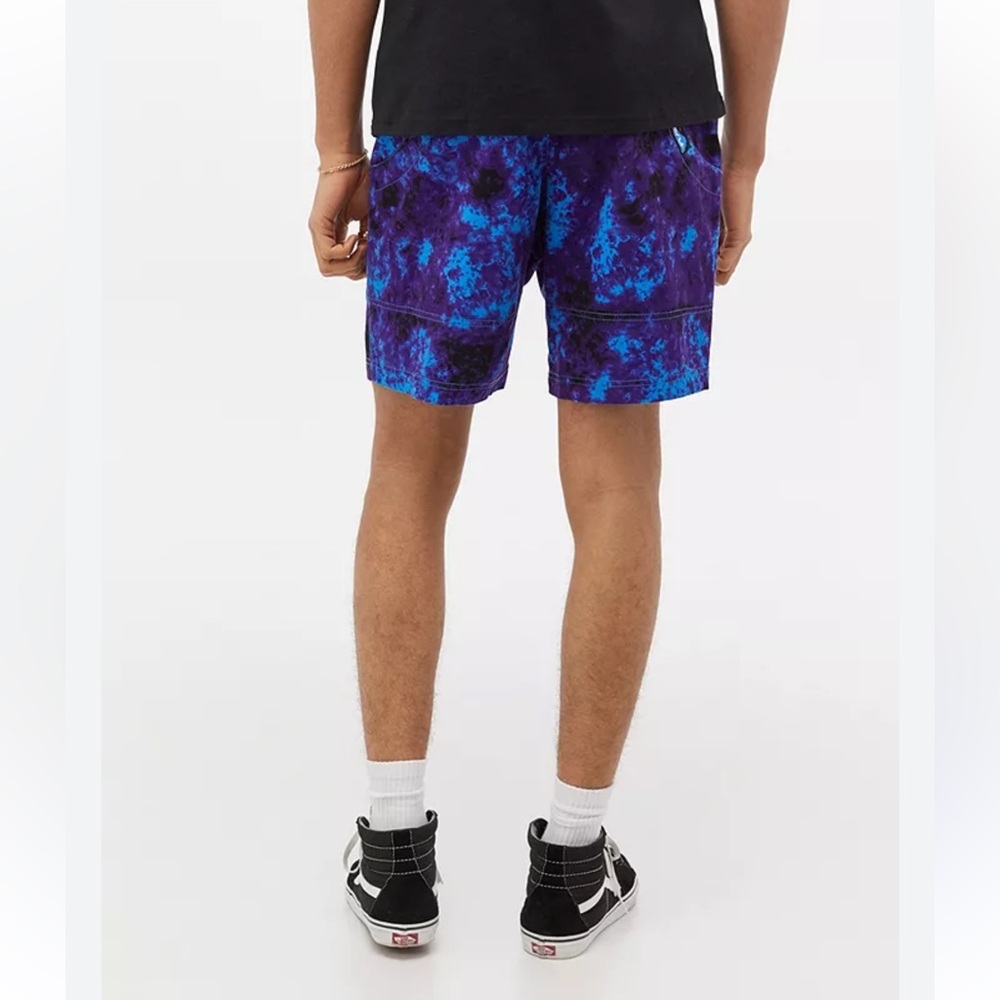 KAVU Purple Hydro Tie-Dye Shorts Cotton Woven Belt Gorpcore Outdoor-XXL